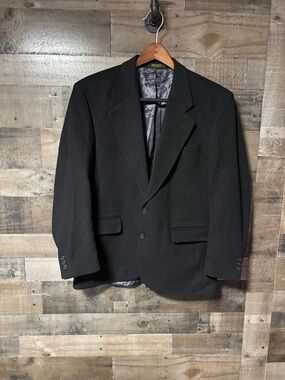 Ron Chereskin Men's Black Camel Hair/ Wool-Blend Blazer 42R